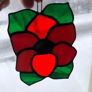Vibrant Stained Glass Flower Suncatcher
